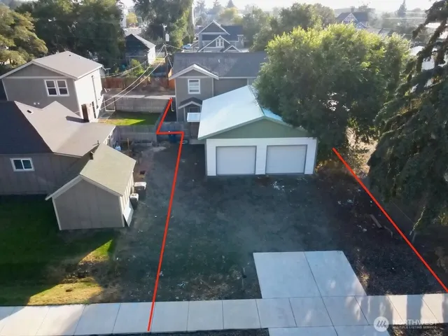 an aerial view of a house