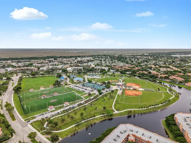 an aerial view of a football ground