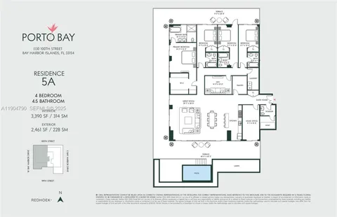 $4,495,000 | 1130 100th Street, Unit 5A, Bay Harbor Islands, FL 33154
