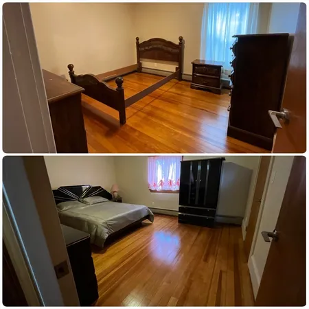 a view of kitchen and wooden floor