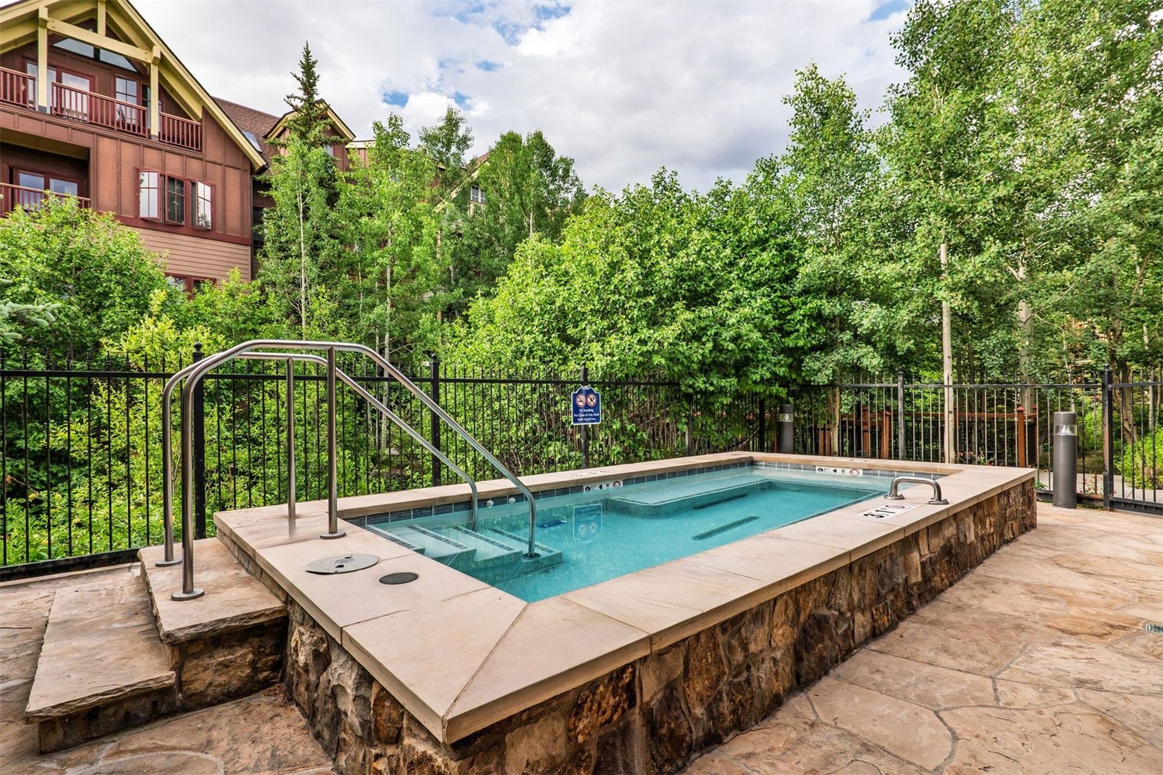 600 Columbine Road, Unit 5305 Breckenridge, CO 80424 - Photo 21 of 36 a view of a backyard with a patio and fire pit