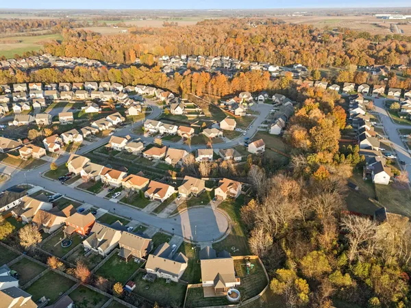 an aerial view of multiple house