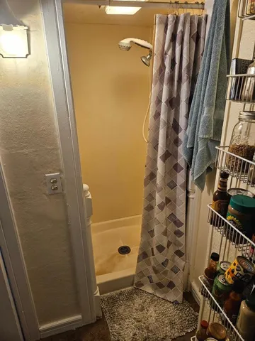 a bathroom with a shower