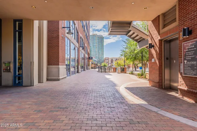 a view of a building with a street