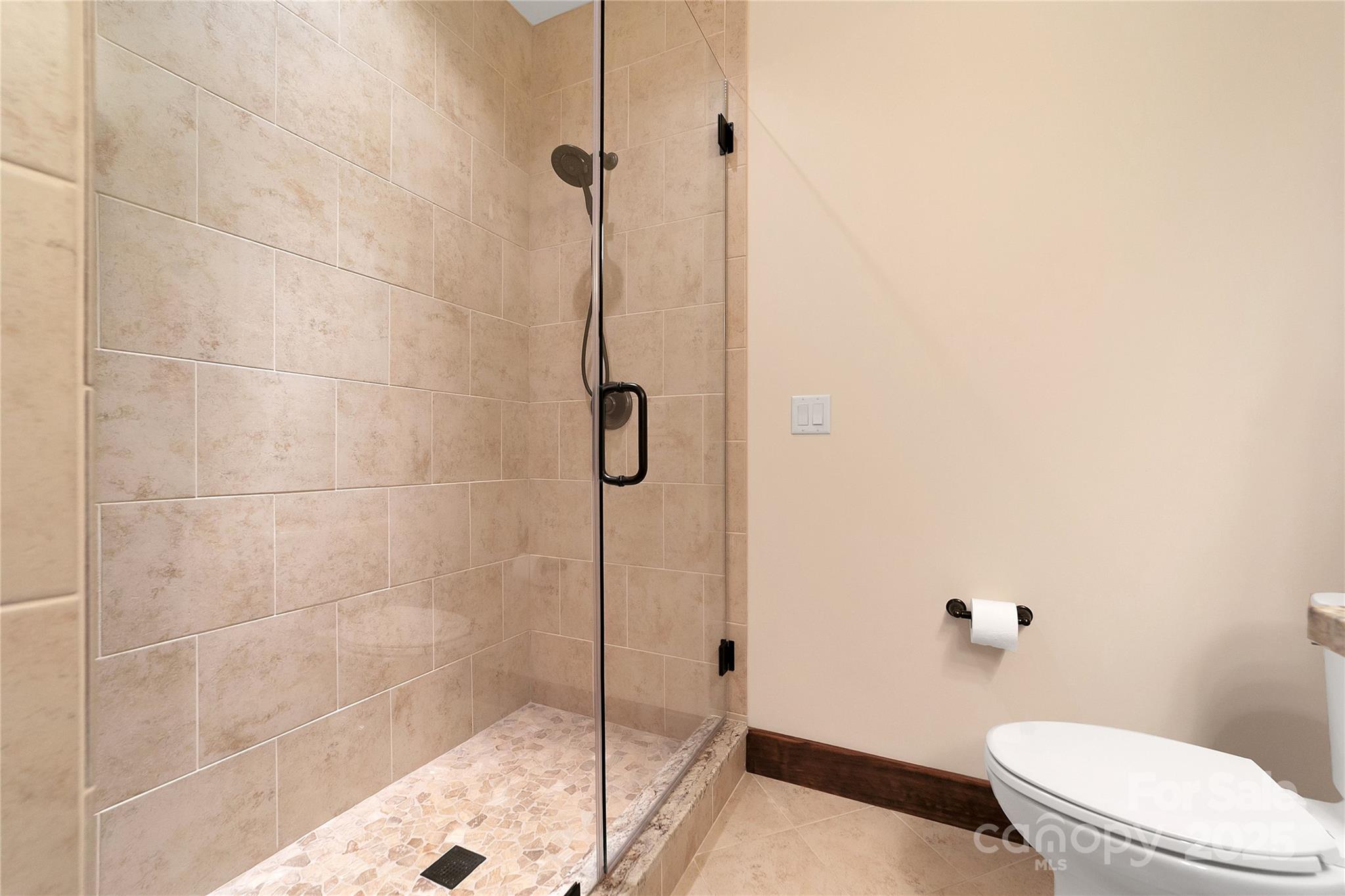 1291 Indian Camp Mountain Road Rosman, NC 28772 - Photo 35 of 48 a bathroom with a shower and a toilet