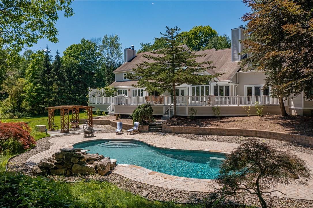 6 Lounsbery Road Mount Kisco, NY 10549 - Photo 1 of 1 Breathtaking contemporary, 5 bedroom, 6,000+ SF home with heated gunite salt water inground pool privately sited on 4.12 acres in exclusive Bedford.
