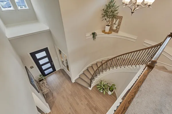 a view of living room with furniture and a window