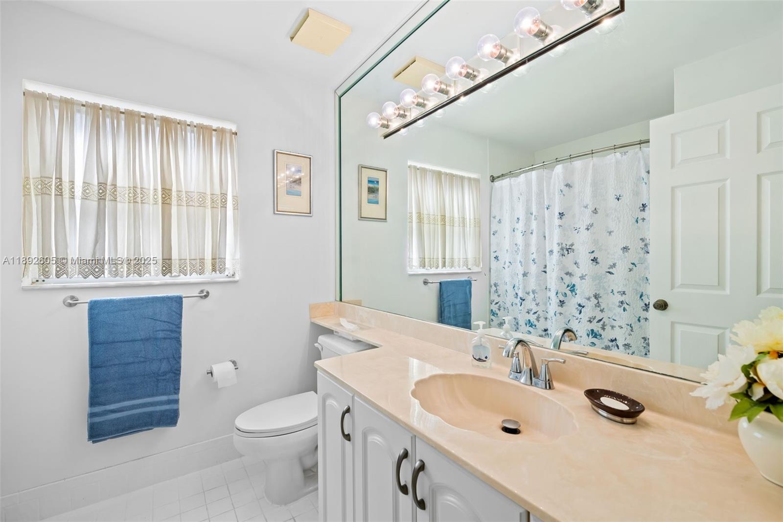 9650 Harbour Lake Circle Boynton Beach, FL 33437 - Photo 9 of 25 a bathroom with a sink a toilet and shower curtain