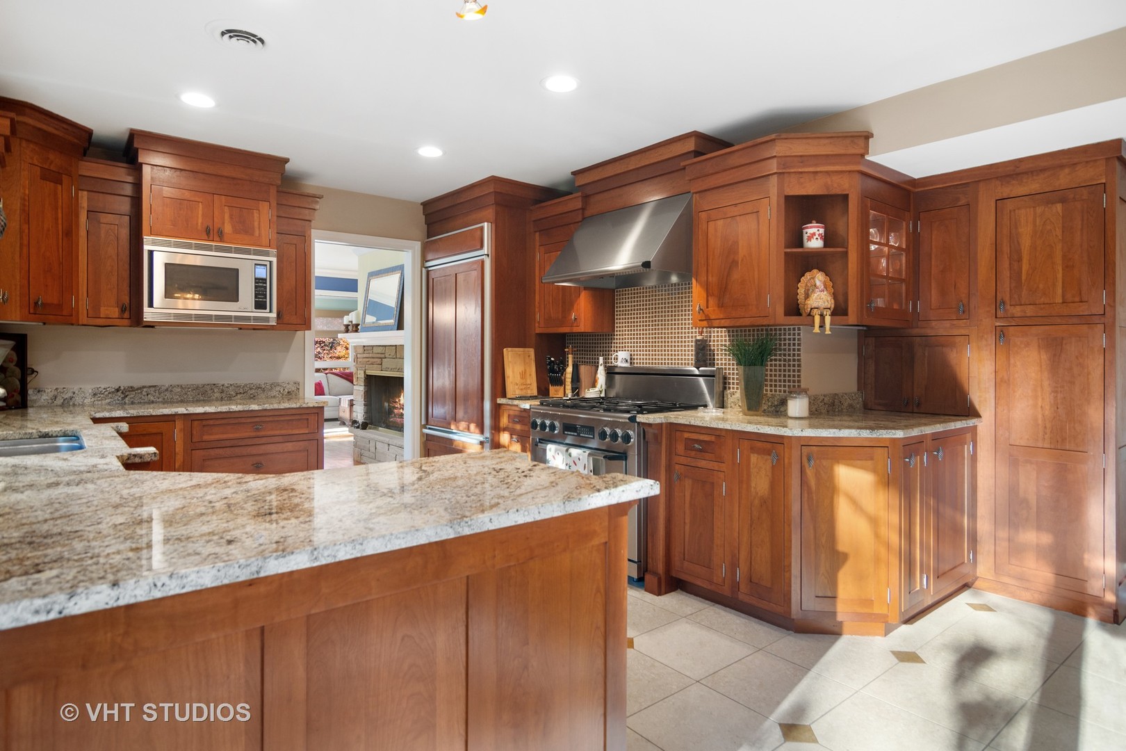 1857 Thomas Atkinson Road Inverness, IL 60067 - Photo 10 of 40 a kitchen with stainless steel appliances granite countertop a sink and a refrigerator
