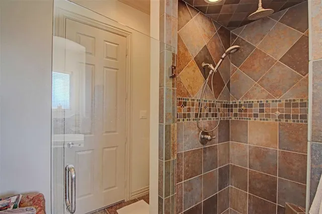 a bathroom with a shower
