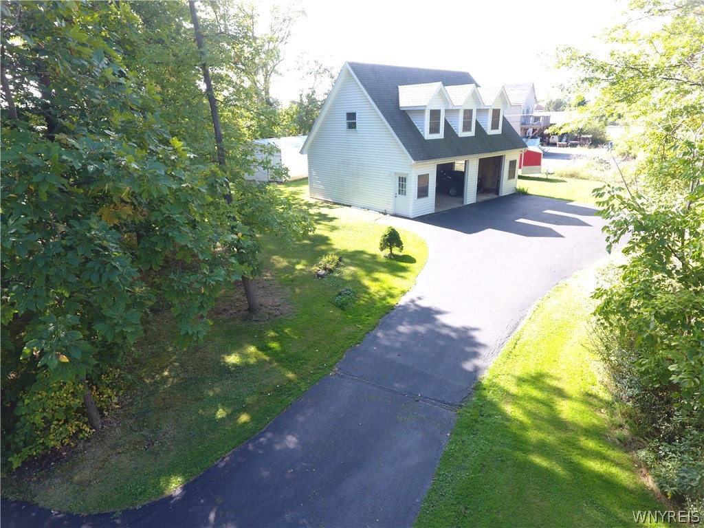 629 Lake Road Porter, NY 14174 - Photo 35 of 35 Aerial view of two car garage with doors open