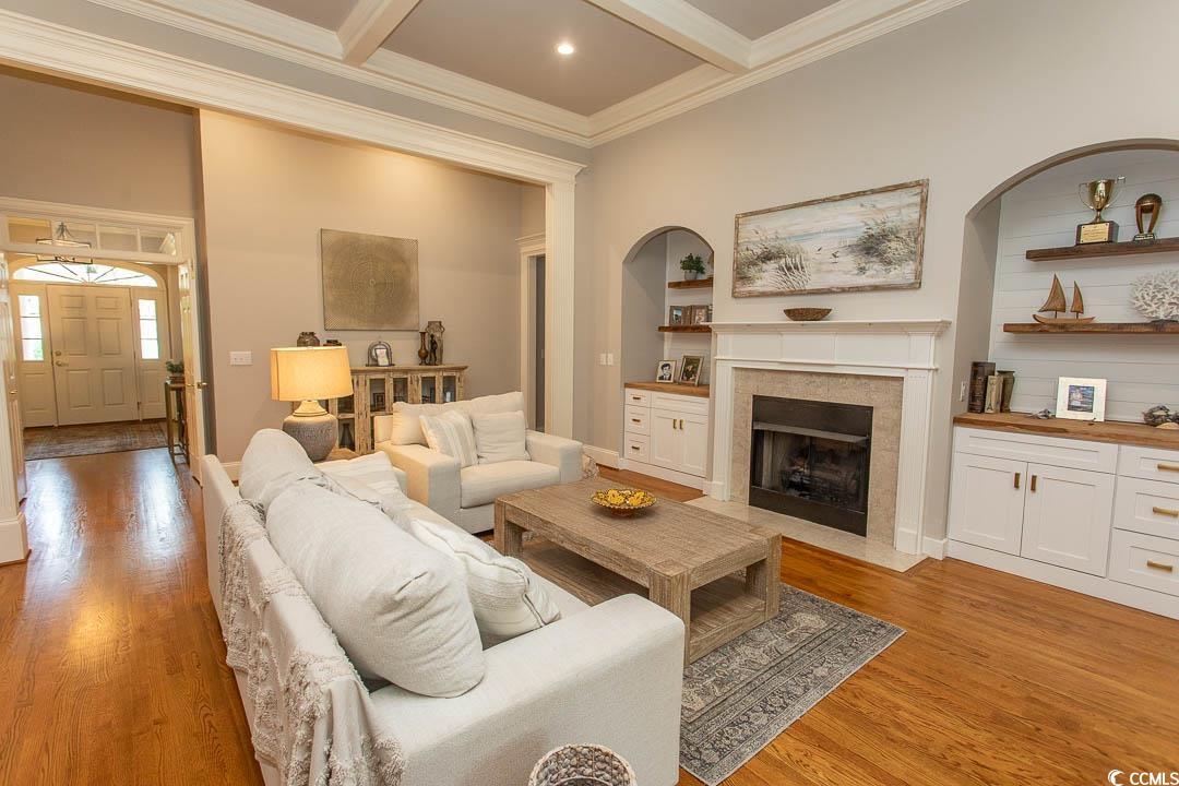 4535 Carriage Run Circle Murrells Inlet, SC 29576 - Photo 8 of 40 Living room featuring built in features, beam ceil