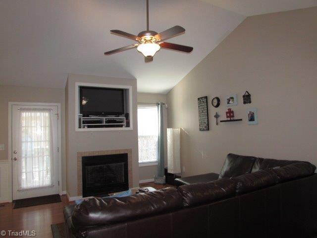 4087 Mill Creek Ridge Road Asheboro, NC 27205 - Photo 2 of 16 Den/Family/Great Room. Vaulted Ceiling, Hardwood Floors, Fireplace with Gas Logs