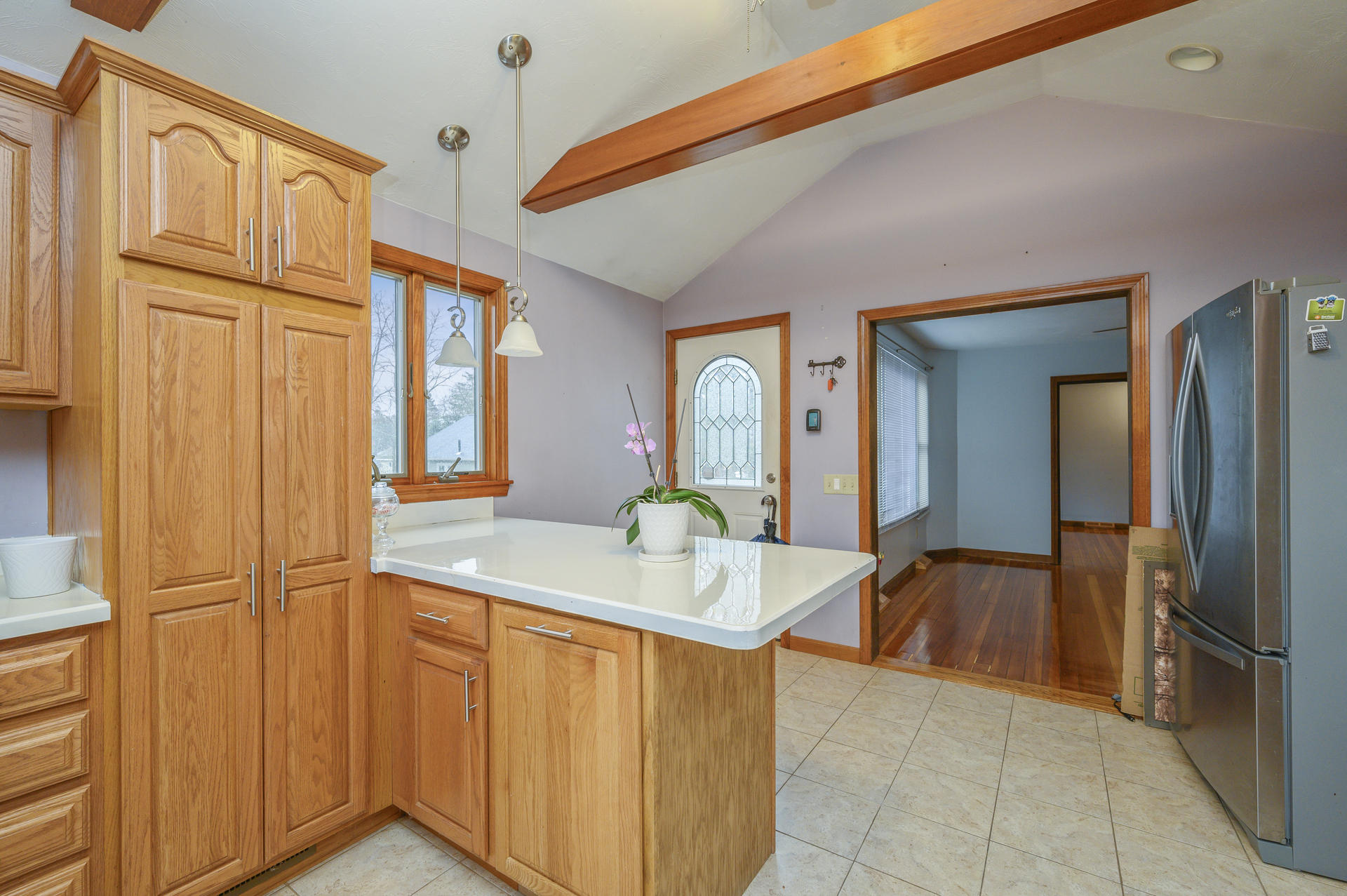 8 Indian Neck Road Wareham, MA 02571 - Photo 10 of 18 a spacious bathroom with a granite countertop sink and a mirror