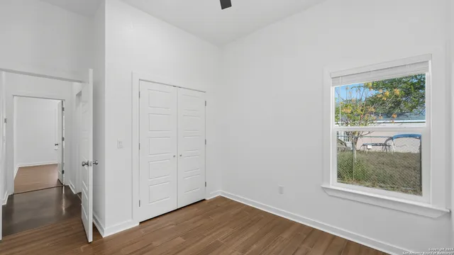 a view of a mirror in a room