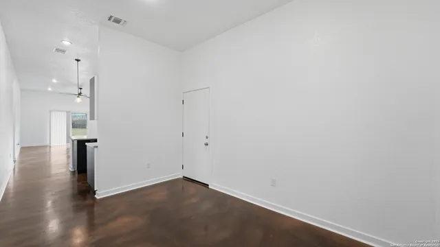 an empty room with windows