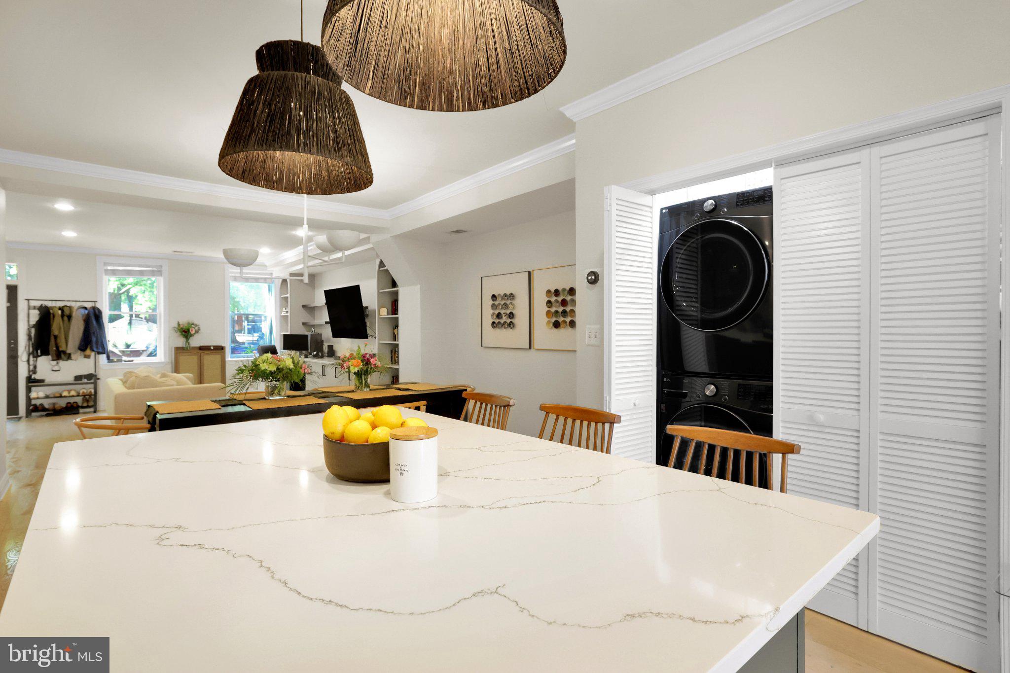 407 O Street Northwest Washington, DC 20001 - Photo 20 of 47 Modern kitchen with stylish lighting.