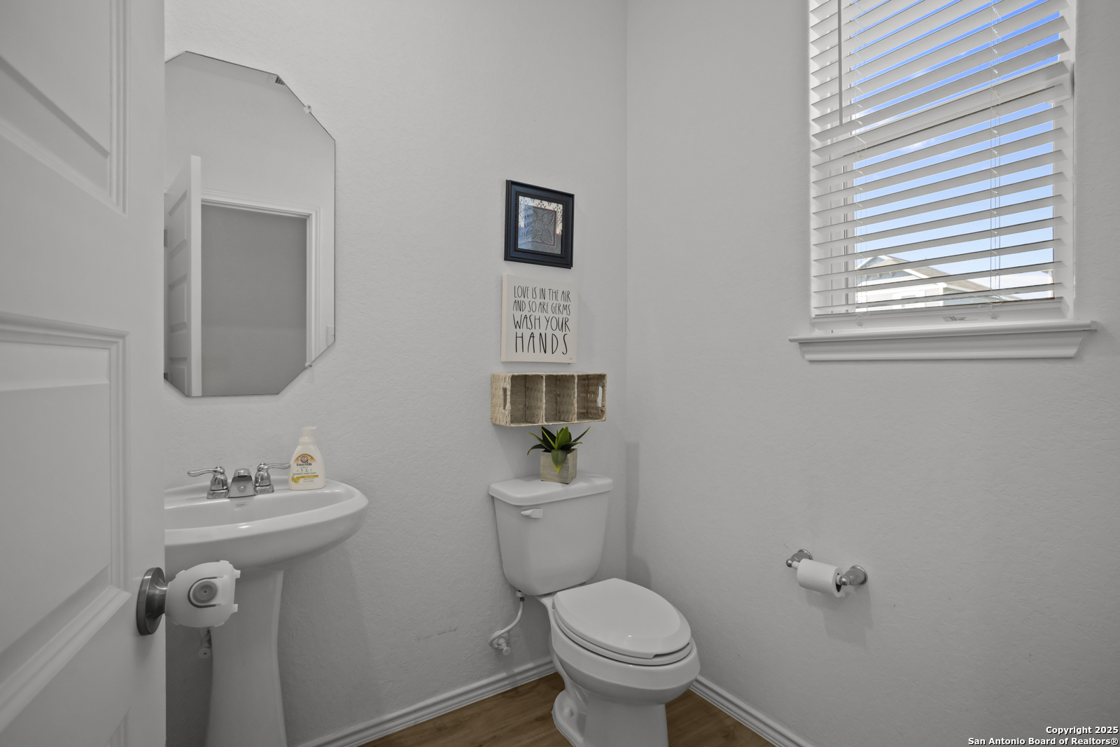 13222 Hagerd Loop St. Hedwig, TX 78152 - Photo 30 of 37 a bathroom with a sink mirror toilet and a window