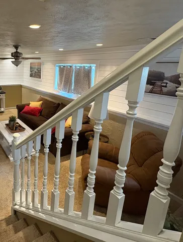 a black and white photo of a living room