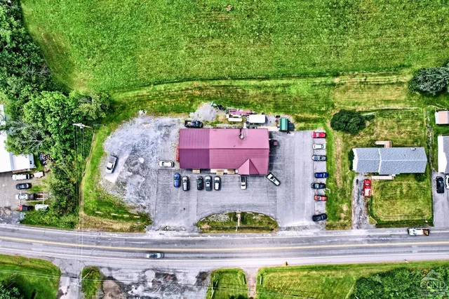 a view of an outdoor space with mountain view