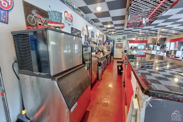 a kitchen with lots of counter top space
