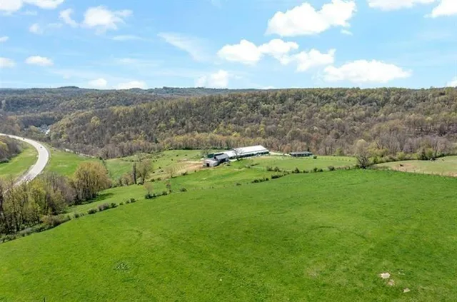 a view of an outdoor space with mountain view