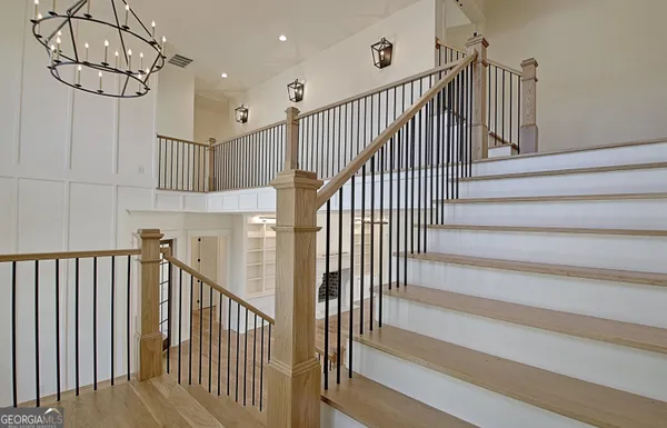 a view of entryway with wooden floor