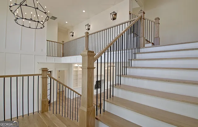 a view of entryway with wooden floor
