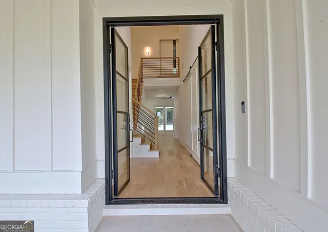 a view of a hallway with a hallway