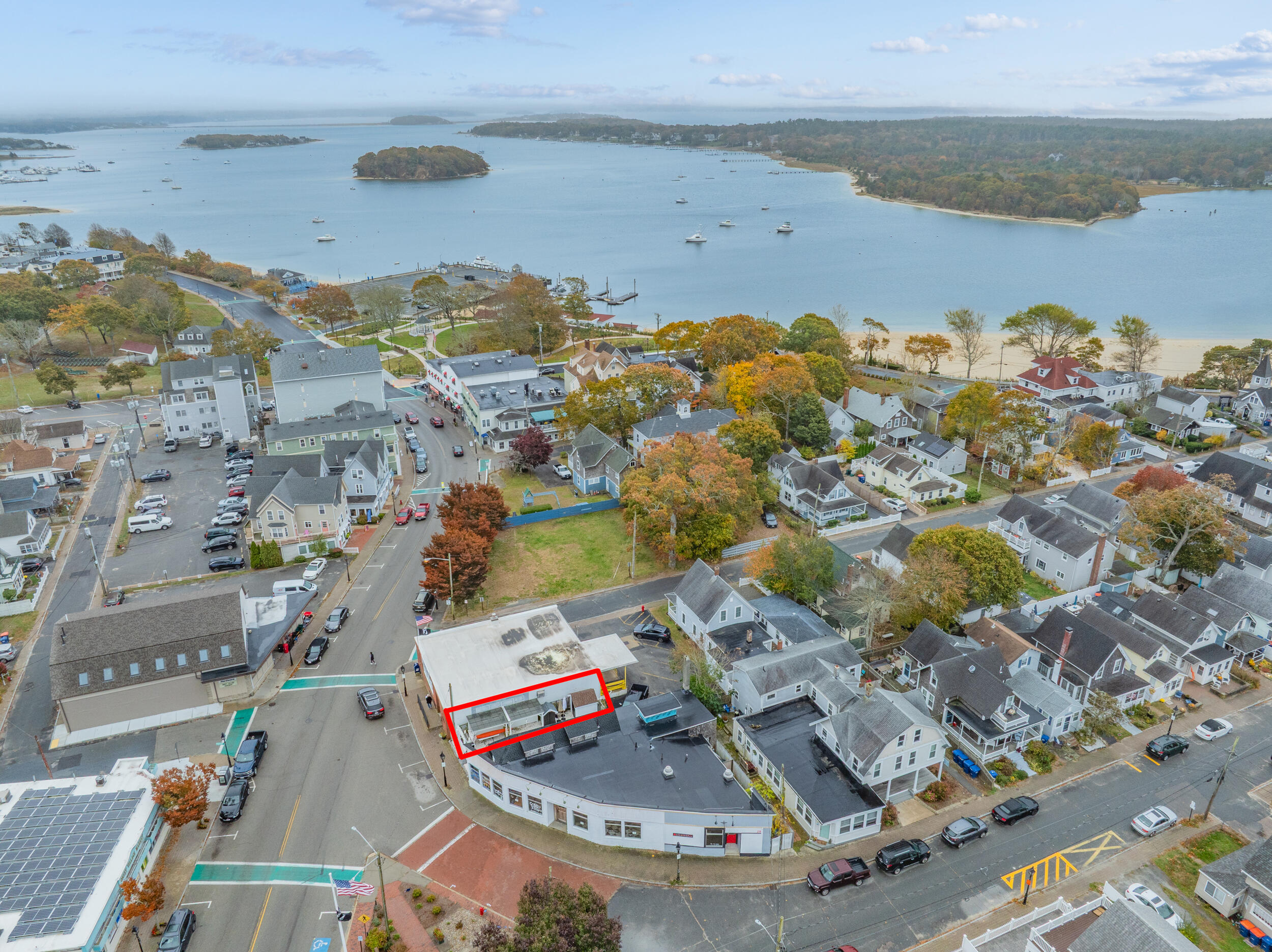 an aerial view of multiple house