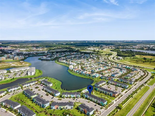 an aerial view of a city