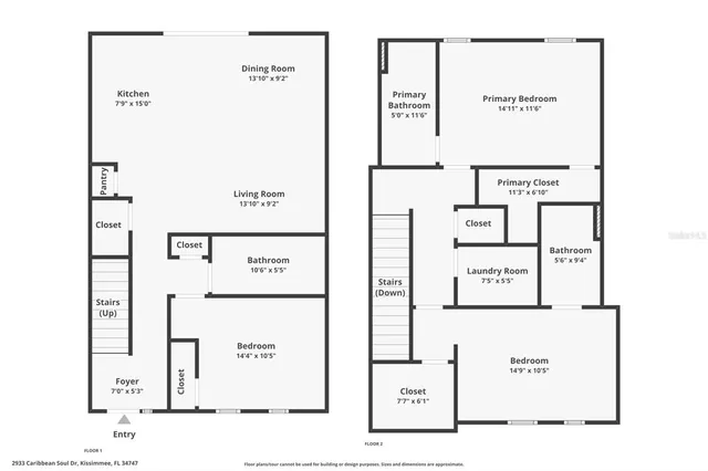 an aerial view of a house with a table and chairs