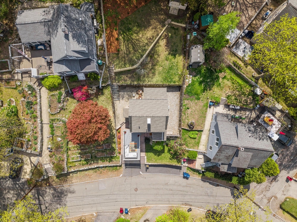 25 Naples Road Melrose, MA 02176 - Photo 33 of 36 an aerial view of a houses with yard