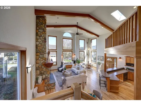 a living room with furniture