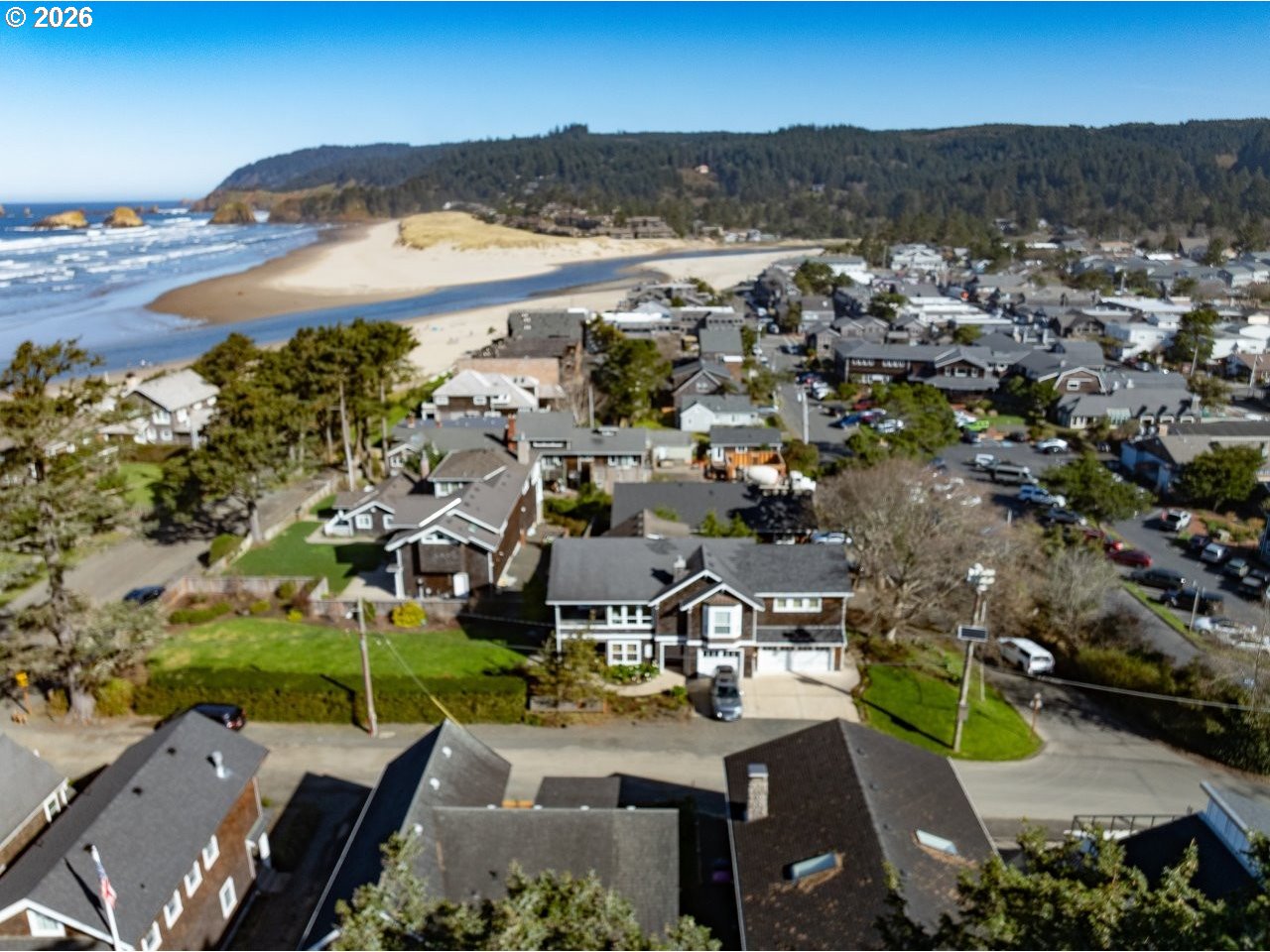 163 West 1st Street Cannon Beach, OR 97110 - Photo 39 of 42 an aerial view of residential houses with outdoor space