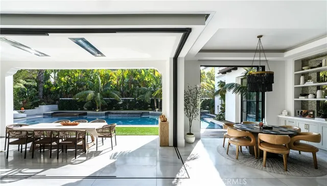 a kitchen with living room and living room