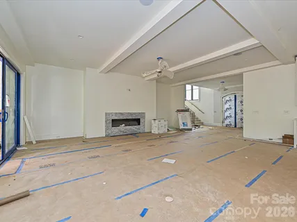 a view of a livingroom with a fireplace