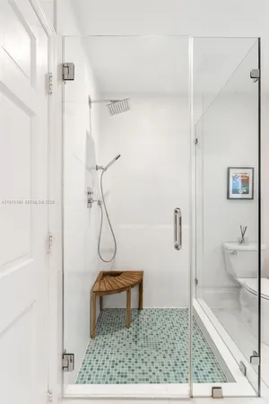 a bathroom with a shower