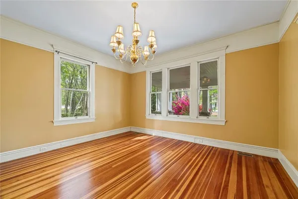 a view of a kitchen from the hallway