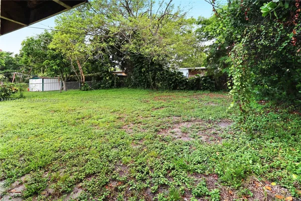 a view of a yard with a trees