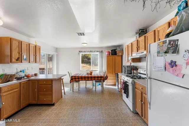 a large kitchen with lots of counter top space