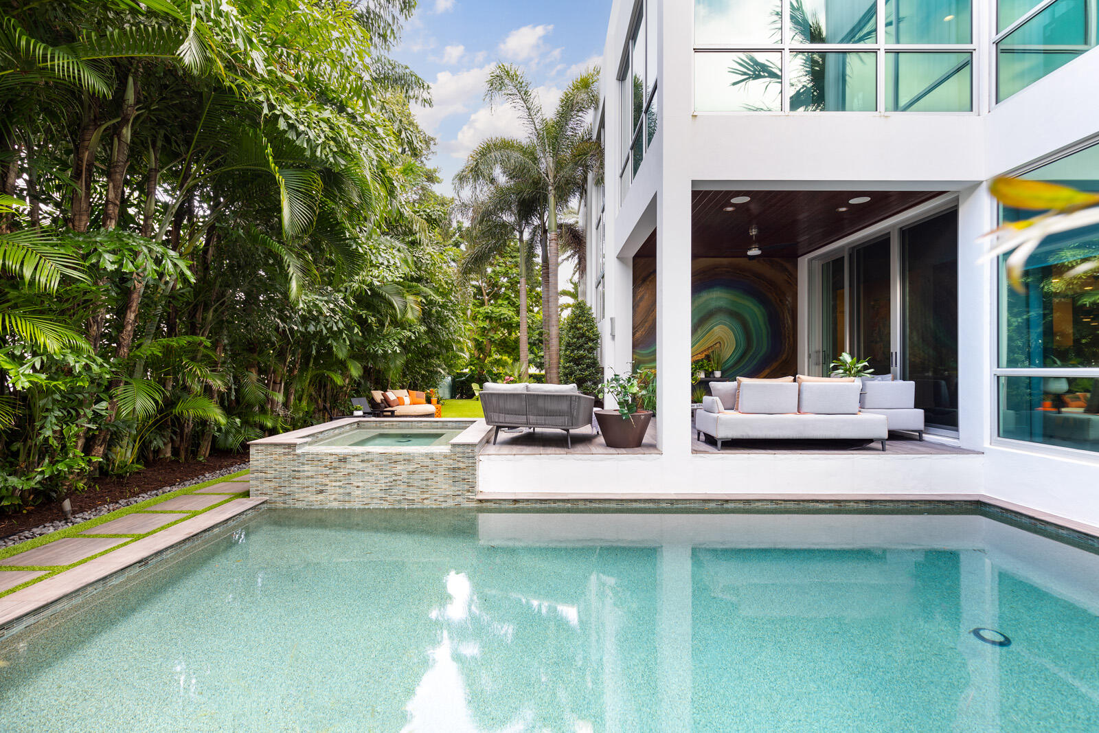 1011 Bucida Road Delray Beach, FL 33483 - Photo 2 of 33 Tropical backyard with heated pool