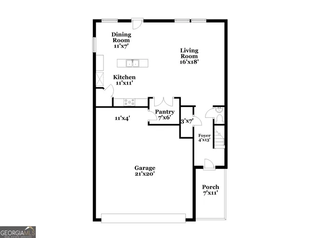 a picture of a bench in a white building