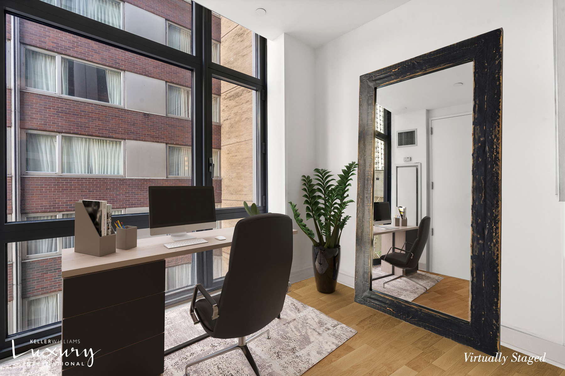 310 West 52nd Street, Unit 5J Manhattan, NY 10019 - Photo 11 of 16 a view of a workspace with furniture and a window