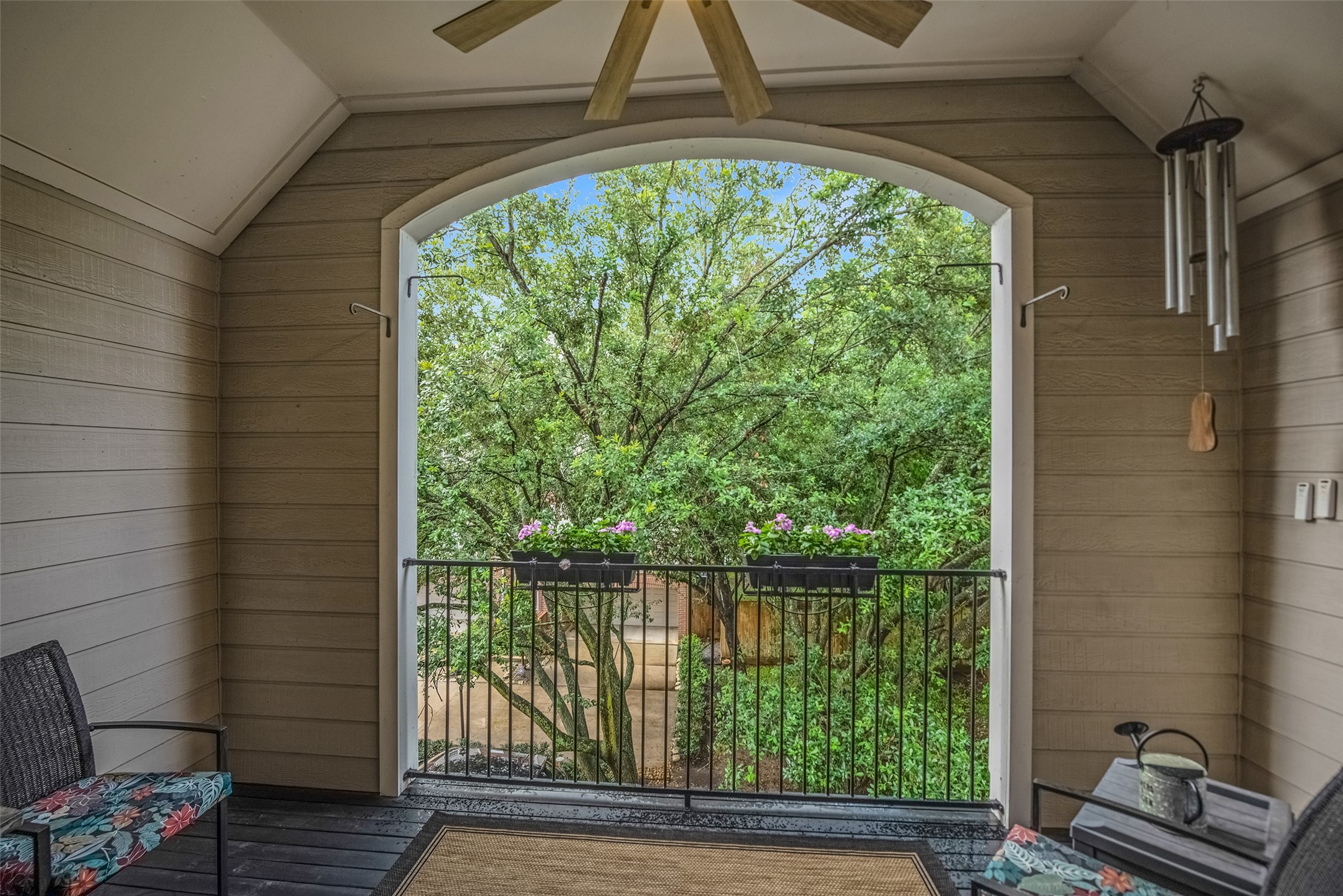 1028 La Rue Street Houston, TX 77019 - Photo 3 of 29 Spacious balcony with treetop view.