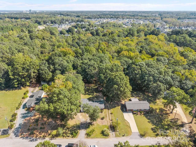 a view of a yard with a tree