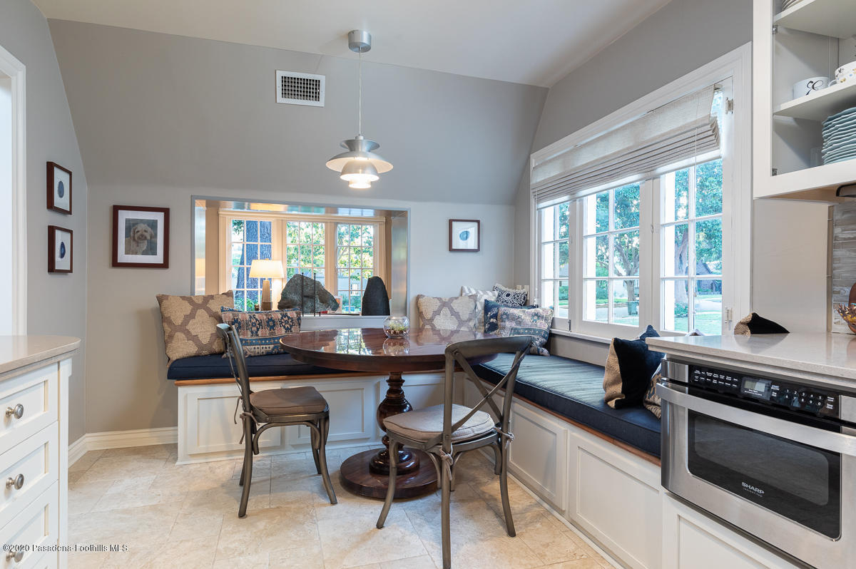 72 Annandale Road Pasadena, CA 91105 - Photo 18 of 45 a view of a dining room with furniture a chandelier and wooden floor