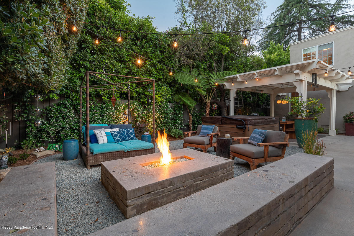 72 Annandale Road Pasadena, CA 91105 - Photo 43 of 45 an outdoor sitting area with furniture and wooden floor