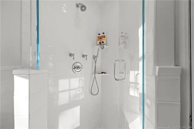 a bathroom with a shower