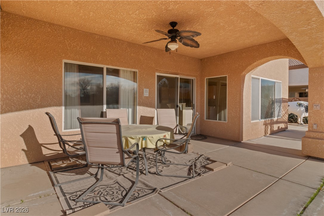 1210 Country Club Drive Laughlin, NV 89029 - Photo 49 of 80 View of back covered patio / terrace featuring ceiling fan and outdoor dining area